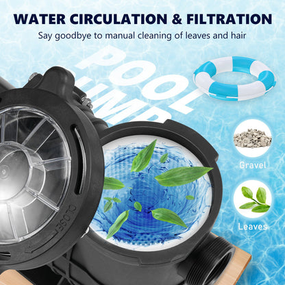 Pool Pump 2.0HP 230V, Variable Dual Speed Pumps 1500W, 5520 GPH Max Flow, Powerful Self-priming Swimming Pool Motor for Above Ground Pool, with Strainer Filter Basket, ETL Certification