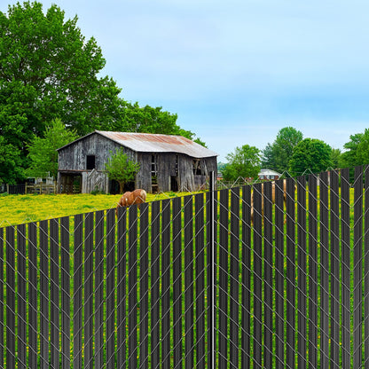 Bottom Locking Privacy Slats, Double-Wall Vertical Bottom-Locking Slats with Wings for Chain-Link Fence, High-Density HDPE Chain Link Slats Ideally Fit 1.8 m High Fence for Garden Farm(Black)