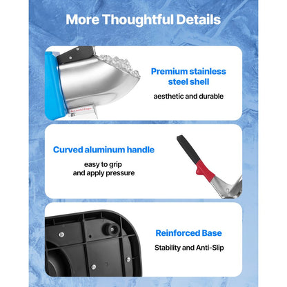 VEVOR Commercial Ice Crusher 100KG/H Electric Snow Cone Maker Shaved Ice Blue