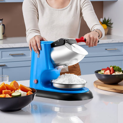 VEVOR Commercial Ice Crusher 100KG/H Electric Snow Cone Maker Shaved Ice Blue