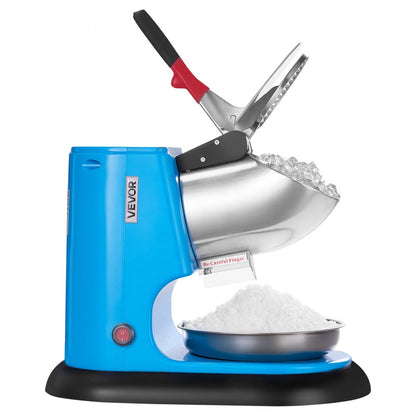 VEVOR Commercial Ice Crusher 100KG/H Electric Snow Cone Maker Shaved Ice Blue