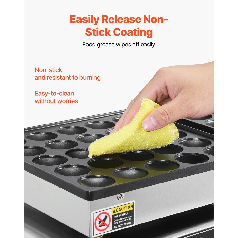 50PCS Mini Dutch Pancake Maker Commercial Dorayaki Baker Non-stick 1800W