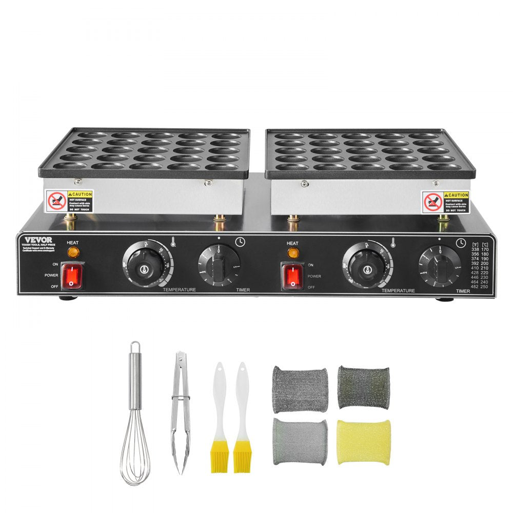 50PCS Mini Dutch Pancake Maker Commercial Dorayaki Baker Non-stick 1800W