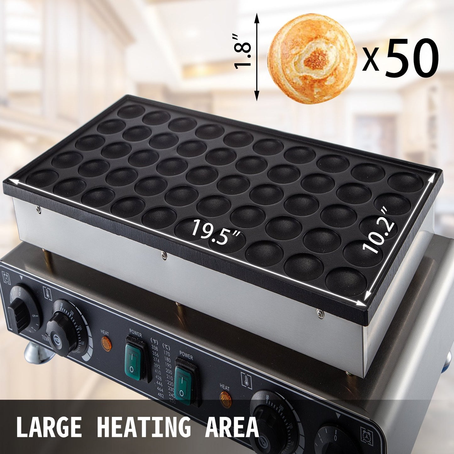 Mini Dutch Pancake Maker 50Pcs, 0.045m Pancake Machine, Stainless Steel