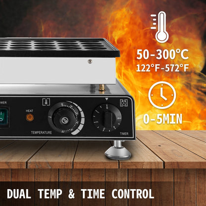 Mini Dutch Pancake Maker 50Pcs, 0.045m Pancake Machine, Stainless Steel