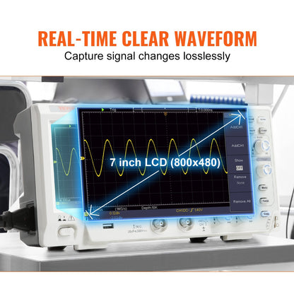 Portable Digital Oscilloscope, 1GS/s, 100MHz, Dual Channel, 1.4 kg, LCD Display