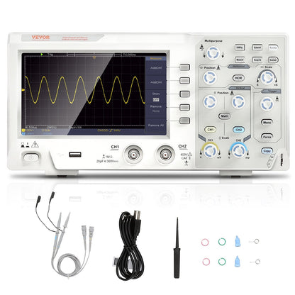Portable Digital Oscilloscope, 1GS/s, 100MHz, Dual Channel, 1.4 kg, LCD Display