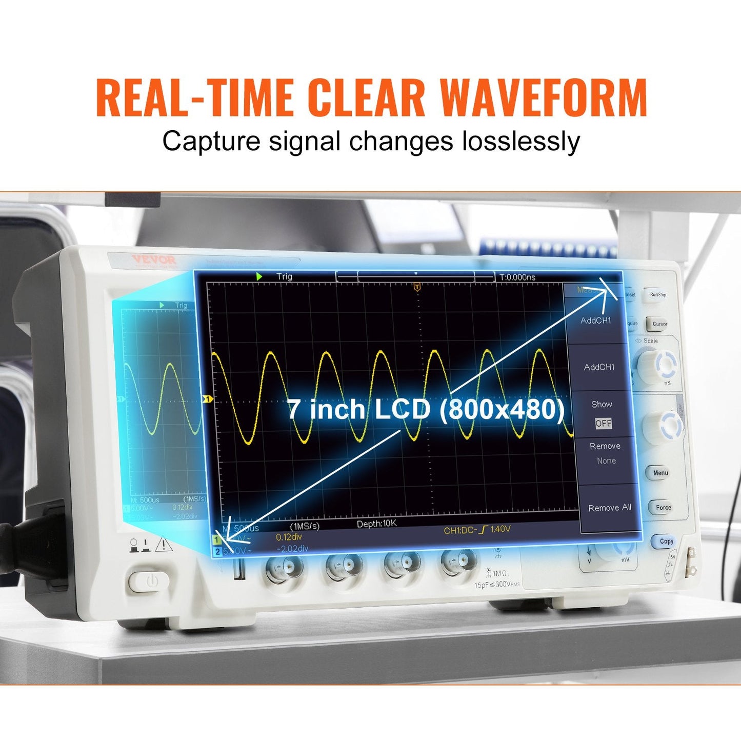 100MHz Bandwidth Portable Oscilloscope with 1GS/s Sampling Rate, 4 Channels