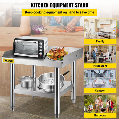VEVOR Stainless Steel Table for Prep & Work 61x61 cm Kitchen Equipment Stand