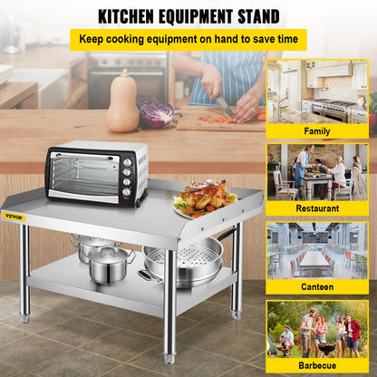 VEVOR Stainless Steel Equipment Grill Stand, 36 x 30 x 24 Inches Stainless Table,