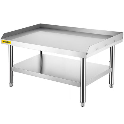 Stainless Steel Grill Stand Table, 1.22 x 0.76 x 0.61m with Adjustable Undershelf