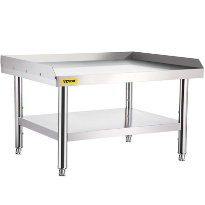 Stainless Steel Grill Stand with Adjustable Storage, 450 kg Capacity, 152x76x61 cm