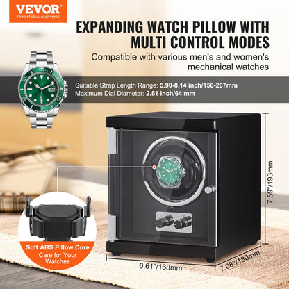 VEVOR Watch Winder, Single Watch Winder for Men's and Women's Automatic Watch, with