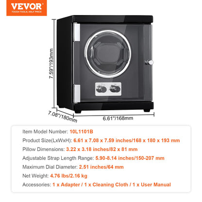 VEVOR Watch Winder, Single Watch Winder for Men's and Women's Automatic Watch, with