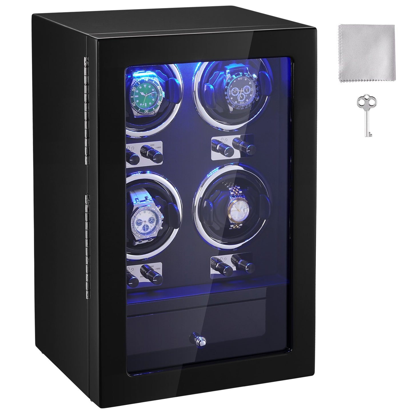 VEVOR Watch Winder, Watch Winder for 4 Men's and Women's Automatic Watches, with