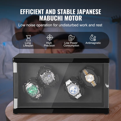 VEVOR Watch Winder, Watch Winder for 4 Men's and Women's Automatic Watches, with