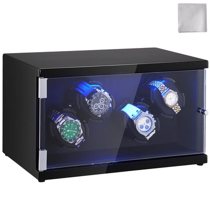 VEVOR Watch Winder, Watch Winder for 4 Men's and Women's Automatic Watches, with
