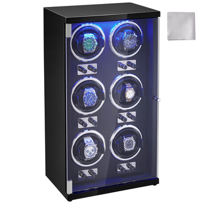 VEVOR Watch Winder, Watch Winder for 6 Men's and Women's Automatic Watches, with