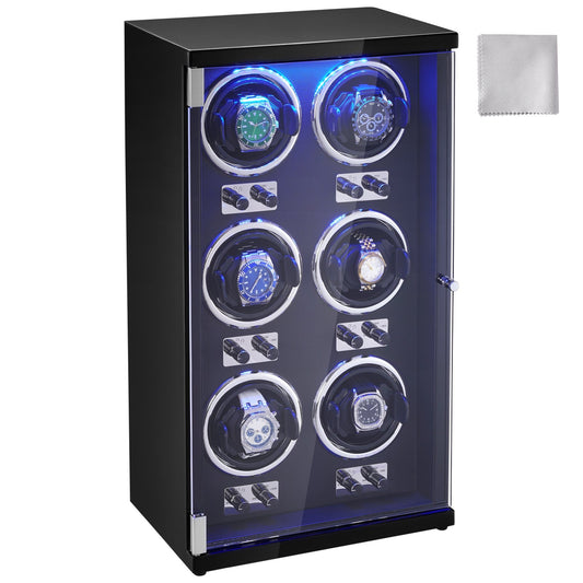 VEVOR Watch Winder, Watch Winder for 6 Men's and Women's Automatic Watches, with