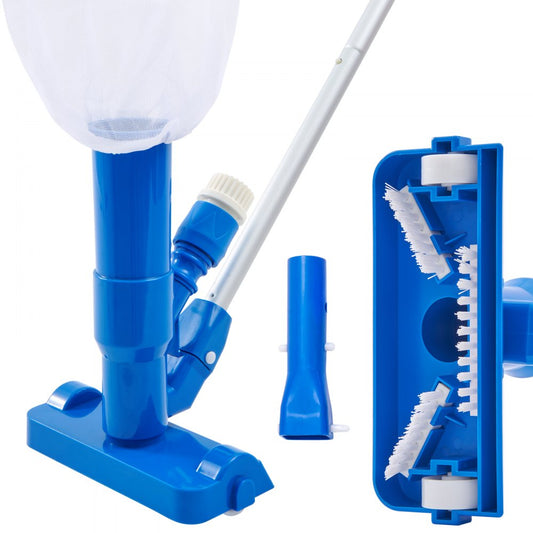 Portable Pool Vacuum, Handheld Pool Vacuum Cleaner with 3 Scrub Brushes & 6 Sections Pole, Swimming Pool Jet Cleaner for Above Ground Pool, Inflatable Pool, Spas, Ponds & Fountains