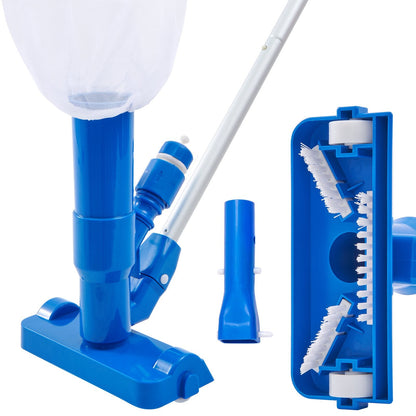 Portable Pool Vacuum Cleaner with 3 Brushes & 6-Section Pole for Pools & Spas