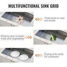 VEVOR Sink Protector Grid For Kitchen Sink 26"x14" Stainless Steel Drain Rack