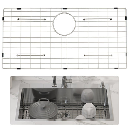 VEVOR Sink Protector Grid, 699x343 mm Stainless Steel Sink Grates, Rear Drain Sink
