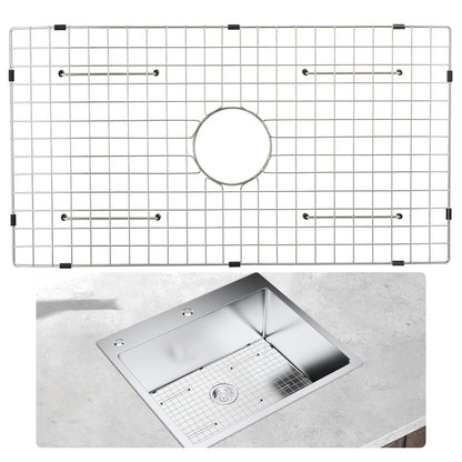 VEVOR Sink Protector Grid, 72.5x39.5 cm Stainless Steel Sink Grates, Centered Drain