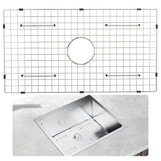 VEVOR Sink Protector Grid, 72.5x39.5 cm Stainless Steel Sink Grates, Centered Drain