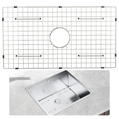 Stainless Steel Sink Protector Grid, 72.5x39.5 cm, Centered Drain Design