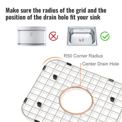 Stainless Steel Sink Bottom Grids, 2PCS, 0.35x0.29m for Kitchen Sinks