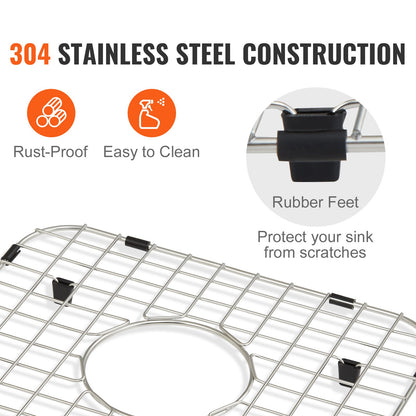 VEVOR Sink Protector Grid 2PCS, 13.7"x11.6" Stainless Steel Sink Grates, Centered