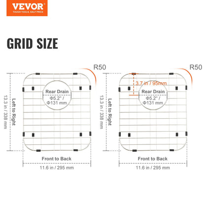 Stainless Steel Sink Protector Grids, 2 Pack, 0.33x0.29m, Universal Fit