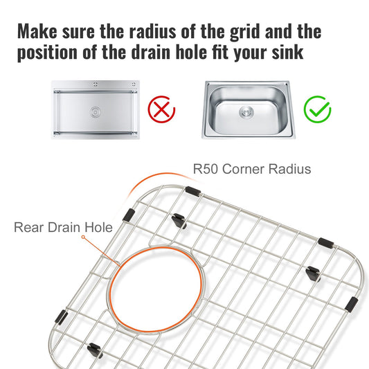 Stainless Steel Sink Protector Grids, 2 Pack, 0.33x0.29m, Universal Fit