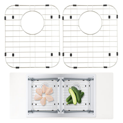 VEVOR Sink Protector Grid 2PCS, 13.3"x11.6" Stainless Steel Sink Grates, Rear Drain