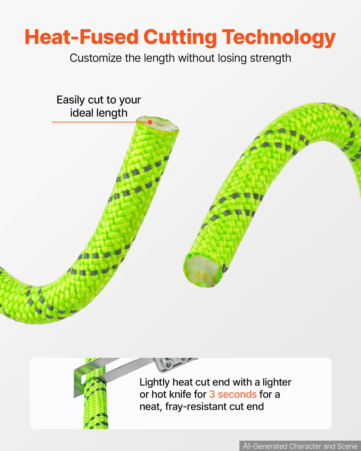 Double Braided Polyester Rope 12.7 mm x 36 m Arborist Rigging Rope, for Tree Work, Heavy Duty 11 Strands, 1678 kg High Breaking Strength, Outdoor Climbing Towing Swing Pulling Cord, Green