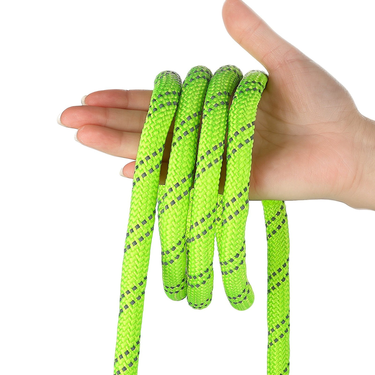 Double Braided Polyester Rope 12.7 mm x 36 m Arborist Rigging Rope, for Tree Work, Heavy Duty 11 Strands, 1678 kg High Breaking Strength, Outdoor Climbing Towing Swing Pulling Cord, Green