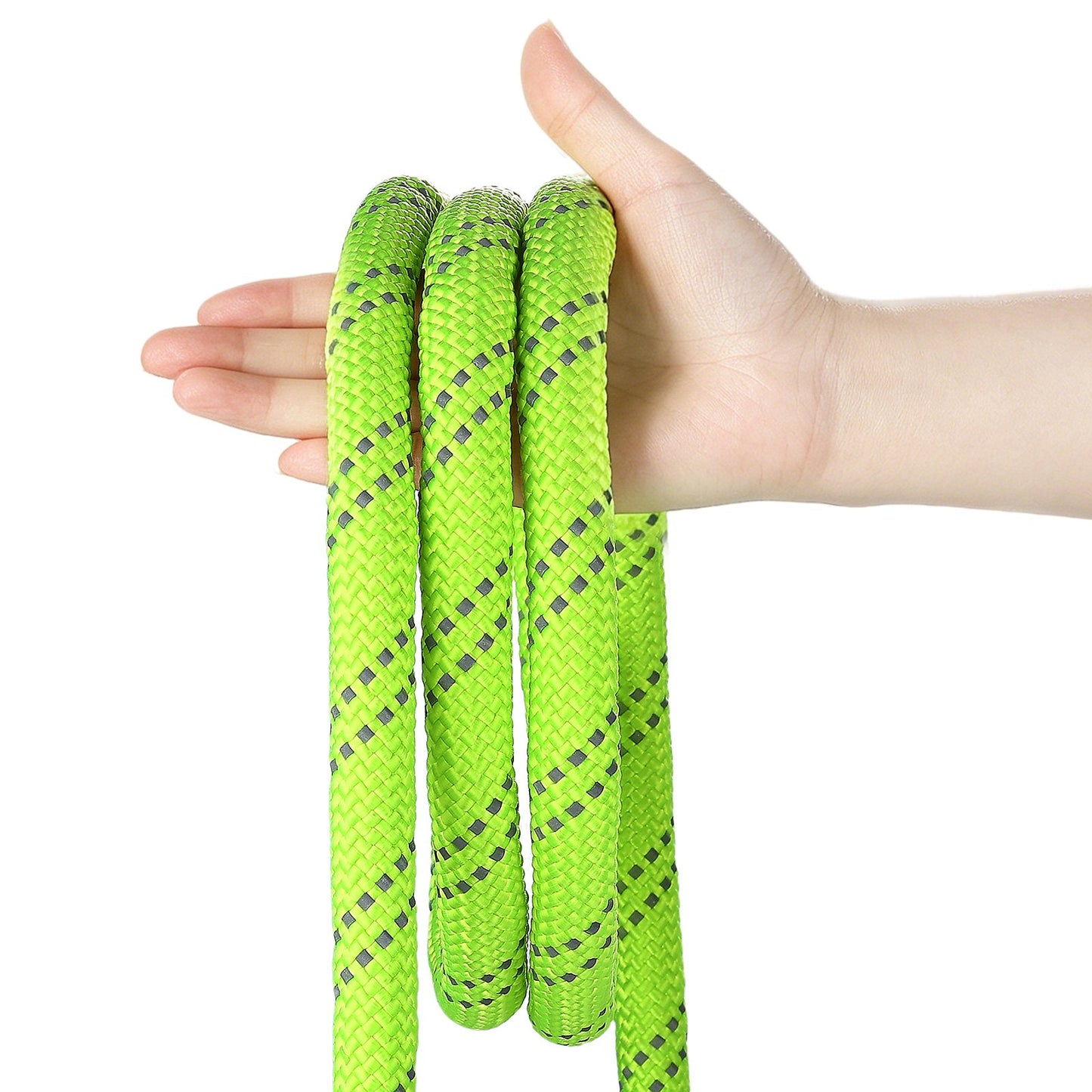 Double Braided Polyester Rope 19.1 mm x 67 m Arborist Rigging Rope, for Tree Work, Heavy Duty 26 Strands, 8800 kg High Breaking Strength, Outdoor Climbing Towing Swing Pulling Cord, Green