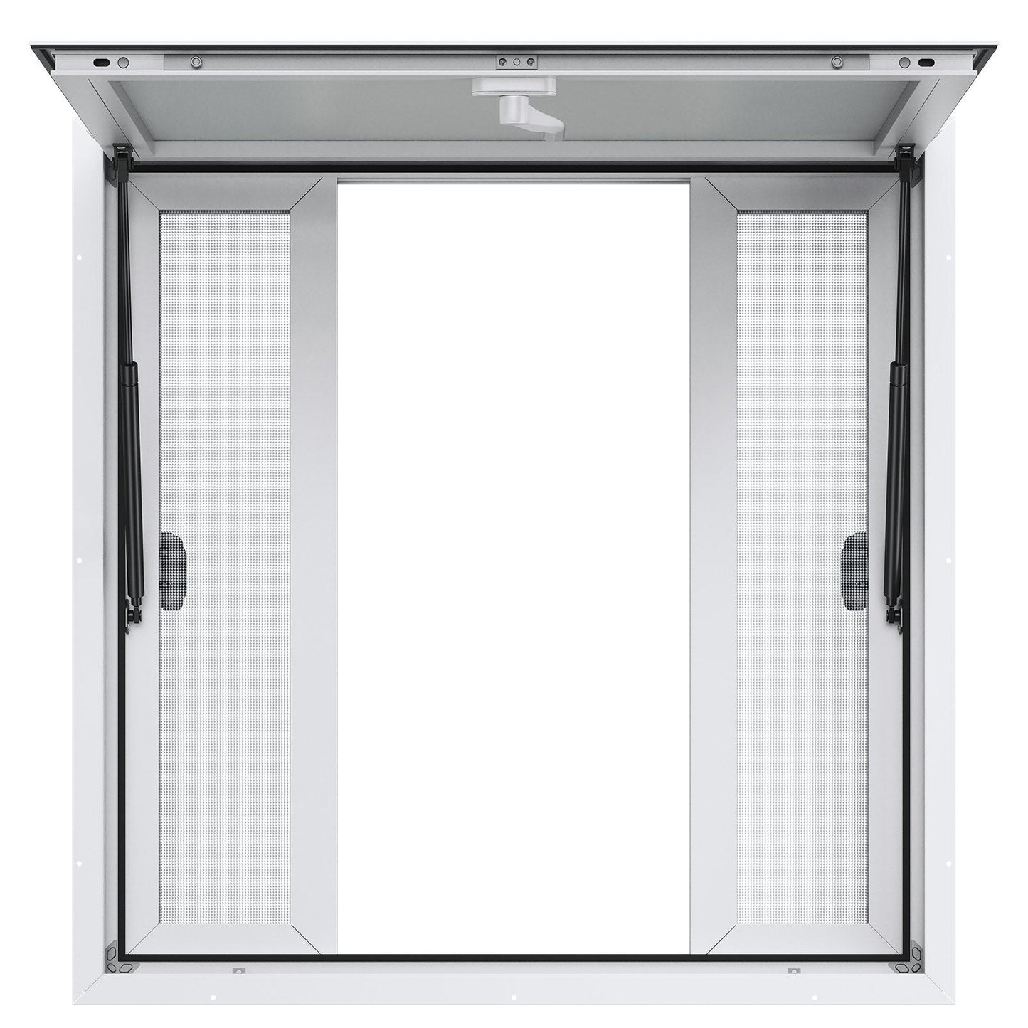 Aluminum Alloy Food Truck Service Window with Sliding Panels & Awning (0.9m x 0.9m)