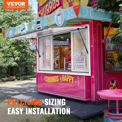 Aluminum Alloy Concession Window with Sliding Panels for Food Trucks, 1.2x0.9m