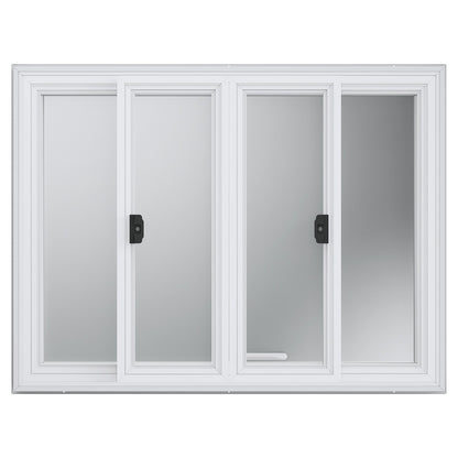 Concession Window for Food Truck, 1220x915 mm Aluminum Alloy Service Window, Up to 85 Degrees Serving Window with 4 Sliding Windows & Awning Door & Drag Hook, for Food Truck Concession Trailer