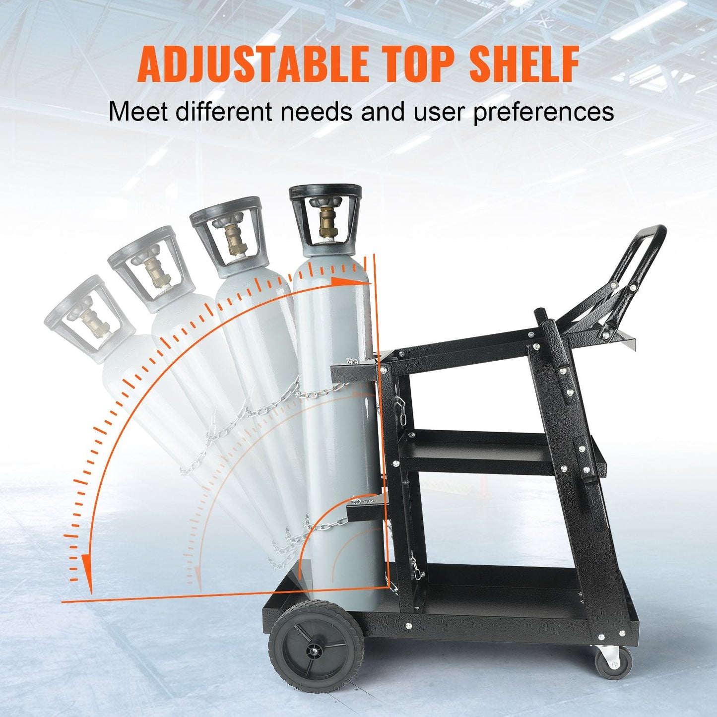 Heavy-Duty 3-Tier Welding Cart with 180 kg Capacity and Swivel Wheels