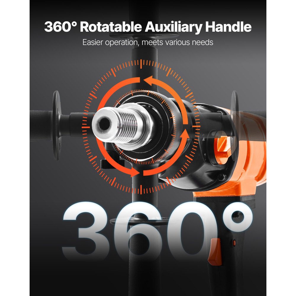 VEVOR Diamond Core Drill Machine Handheld Concrete Core Drill Rig 200 mm 1500W