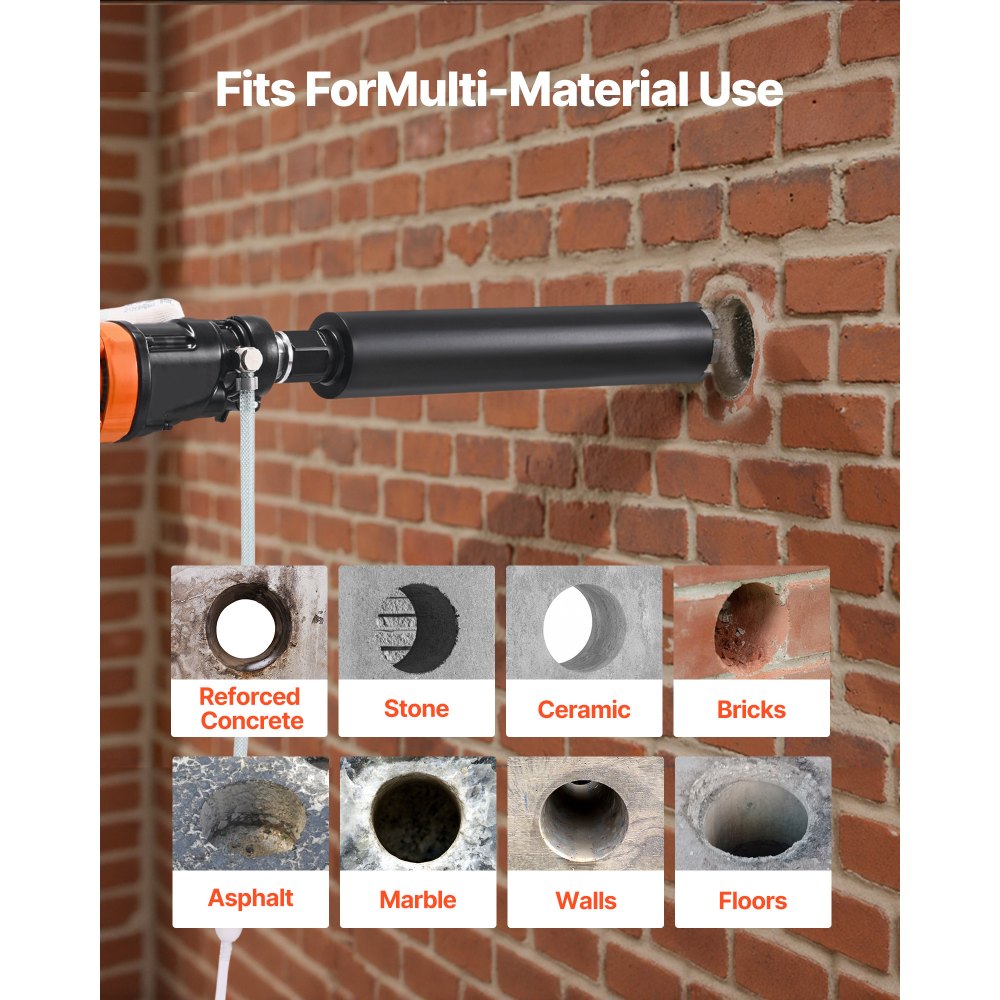 VEVOR Diamond Core Drill Machine Handheld Concrete Core Drill Rig 200 mm 1500W