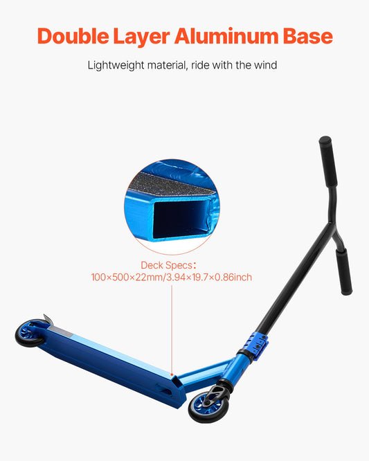 Stunt Scooter, Pro Complete Trick Scooters for Kids Ages 9-11 Years, Teens, Adults, Boys, and Girls, Freestyle Street Rider for Intermediate and Beginner, Double Layer Lightweight Aluminum Deck