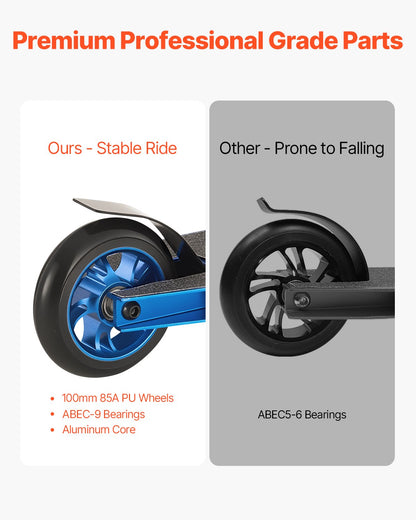 Stunt Scooter, Pro Complete Trick Scooters for Kids Ages 9-11 Years, Teens, Adults, Boys, and Girls, Freestyle Street Rider for Intermediate and Beginner, Double Layer Lightweight Aluminum Deck