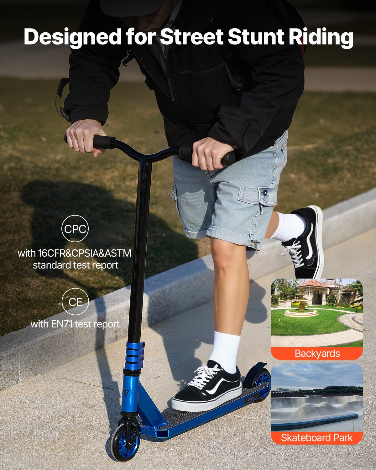Stunt Scooter, Pro Complete Trick Scooters for Kids Ages 9-11 Years, Teens, Adults, Boys, and Girls, Freestyle Street Rider for Intermediate and Beginner, Double Layer Lightweight Aluminum Deck