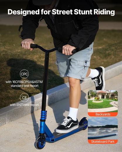 Stunt Scooter, Pro Complete Trick Scooters for Kids Ages 9-11 Years, Teens, Adults, Boys, and Girls, Freestyle Street Rider for Intermediate and Beginner, Double Layer Lightweight Aluminum Deck
