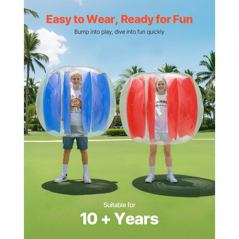 VEVOR 2-Pack 4FT/1.2M Inflatable Bumper Balls PVC Body Sumo Zorb Ball Outdoor