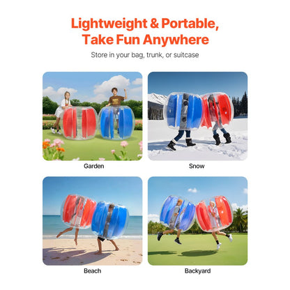 VEVOR 2-Pack 4FT/1.2M Inflatable Bumper Balls PVC Body Sumo Zorb Ball Outdoor
